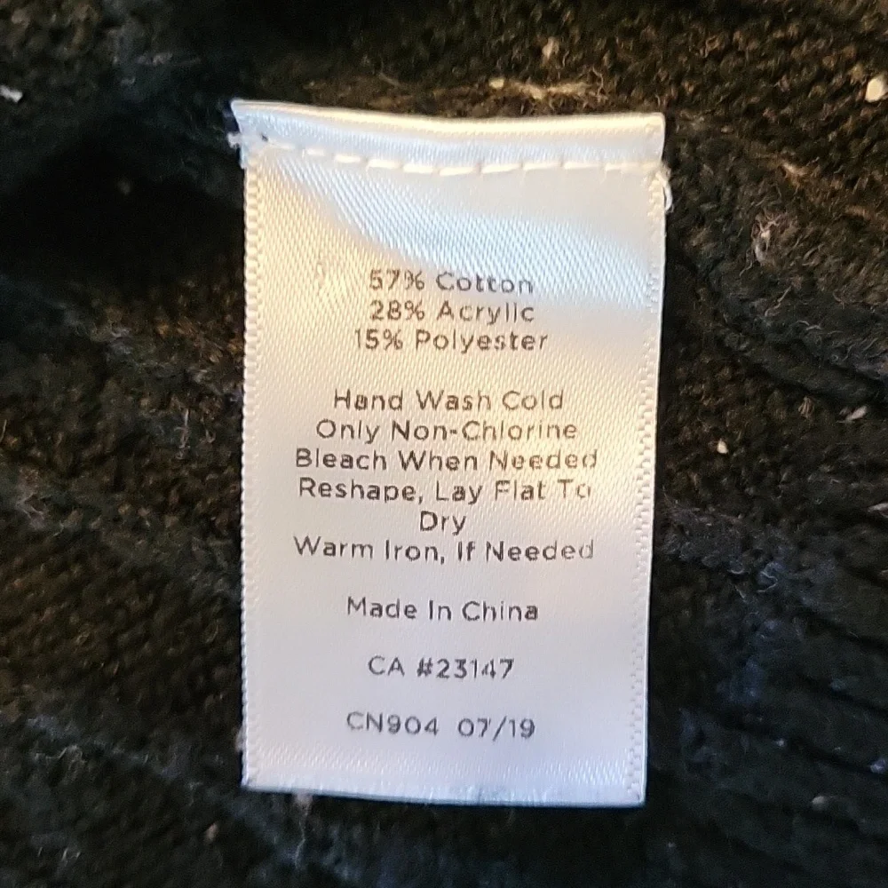 Talbot's 2X Black Cable Knit Sweater - Picture 6 of 7